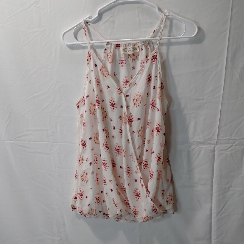 Lightweight Cream Floral Cami Top - Women's